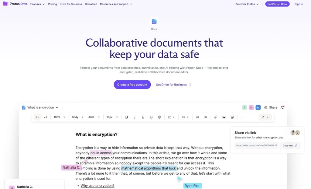 Proton Docs screenshot